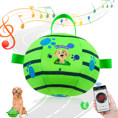 Yiateoit Interactive Dog Toys Chew-Resistant Interactive Dog Ball Nylon Dog Balls with Rope Bluetooth-Enabled for Music Connection Moving Dog Ball Interactive Dog Balls for Large Dogs
